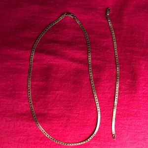 Sterling silver necklace and bracelet with hearts